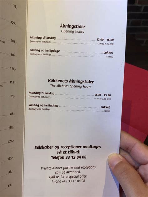 teglkroen menu|Menu au Teglkroen restaurant, Copenhague